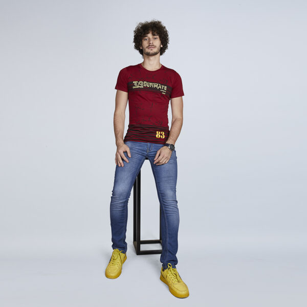 Men’s Half Sleeve Ultimate Red Designer Print T-Shirt
