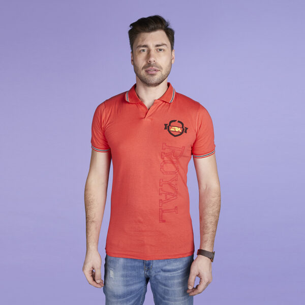 Men’s Half Sleeve Royal Typography Collar T-Shirt