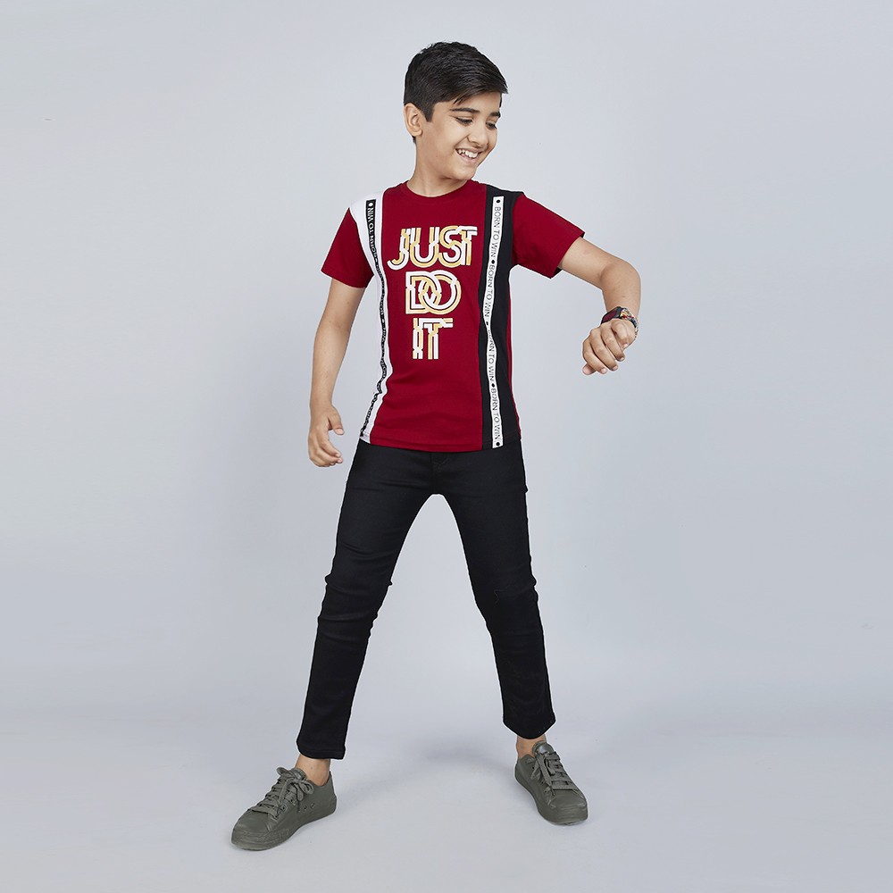 Boy’s Just Do It Designer Red T-Shirt