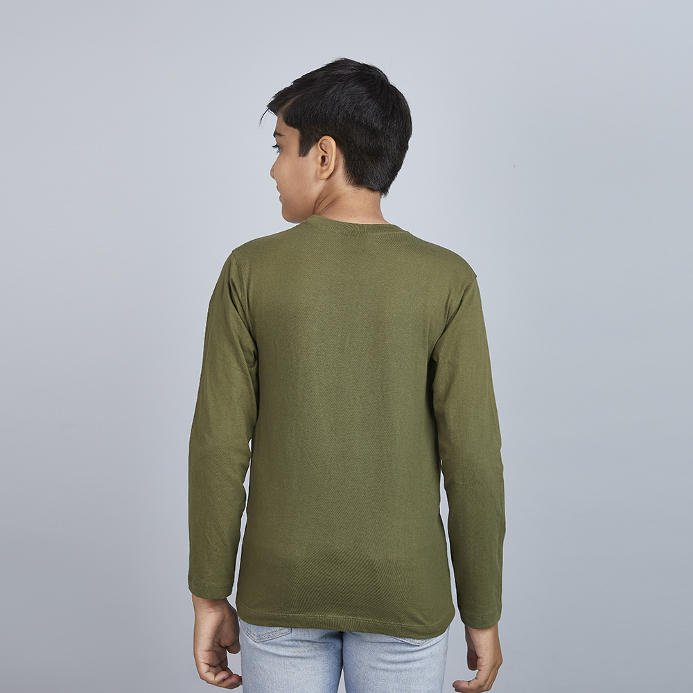 Boy’s Green Graphic Print Crew Neck T-Shirt