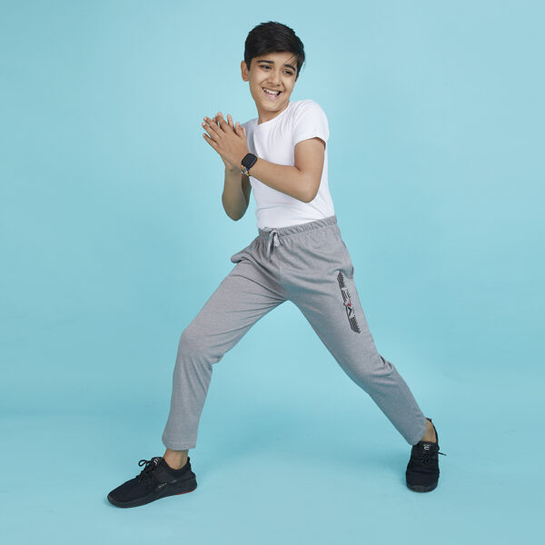 Era Boy’s Solid Grey Milange Track Pants