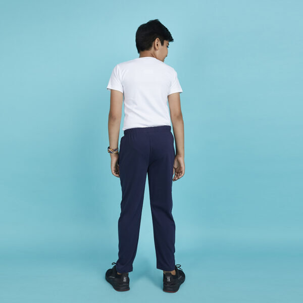 Era Boy’s Plain Typography Navy Blue Track Pants