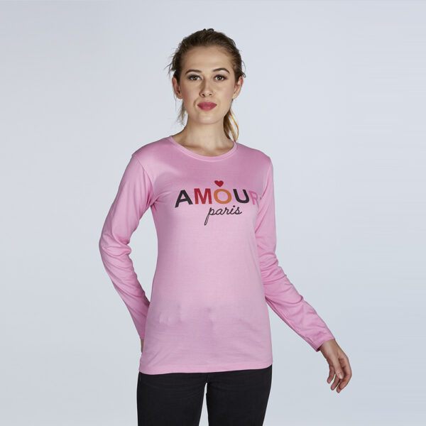 Women’s Full Sleeve Round Neck Amour Typography T-Shirt