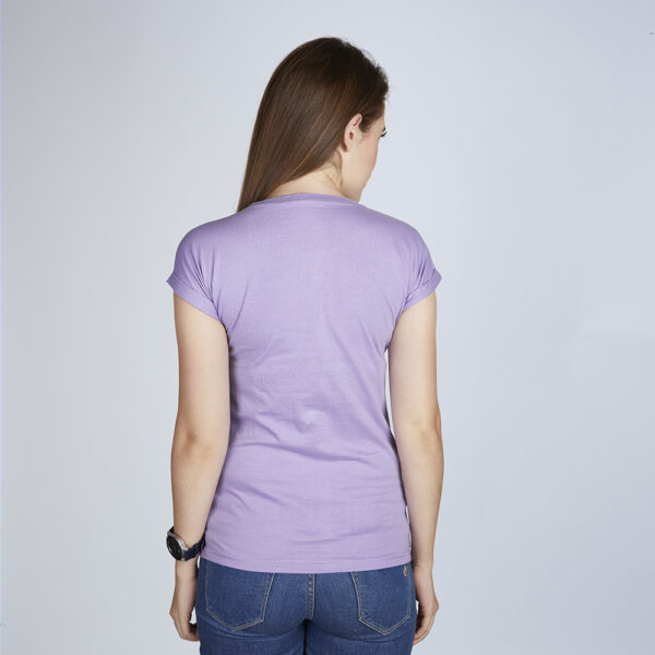 Women’s Half Sleeve Smiley Pattern Violet T-Shirt